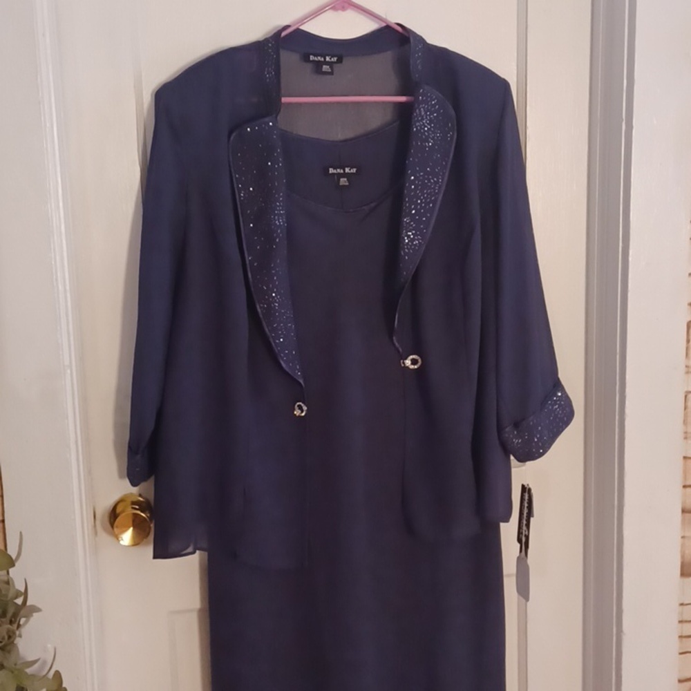 Dana Kay 2 pc. Women's dress washable steel blue size 20W